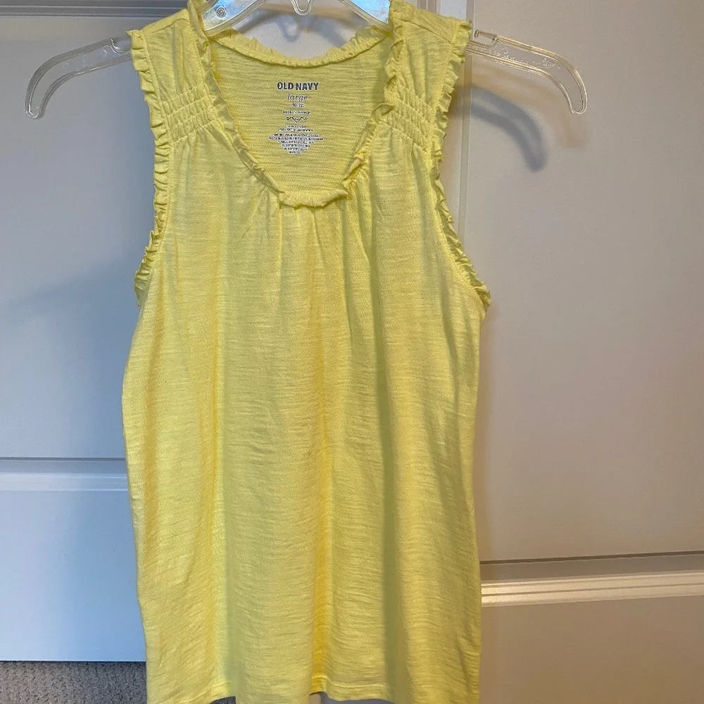 Old Navy tee tank top yellow 10-12